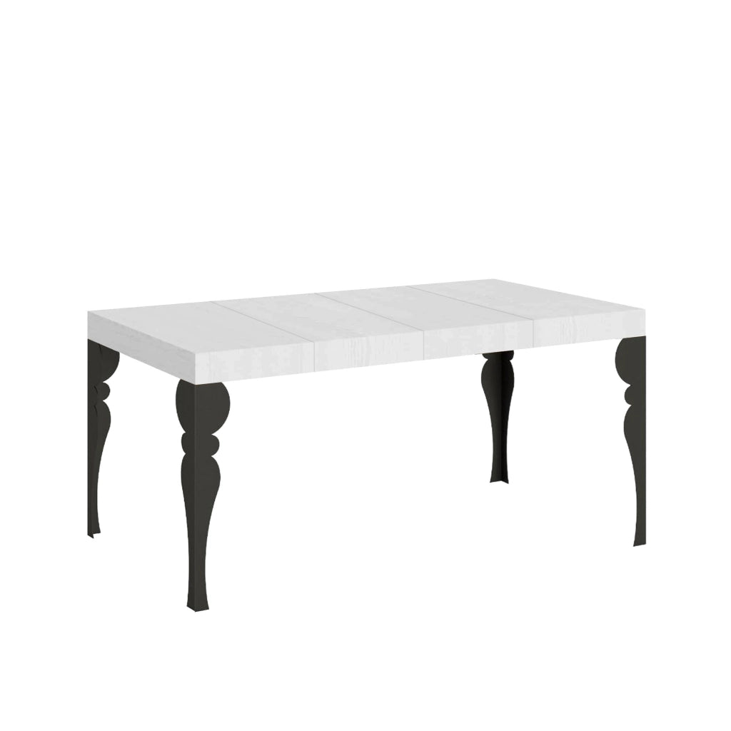 Tavolo allungabile 140/400x90 cm Paxon Premium bianco frassino gambe antracite