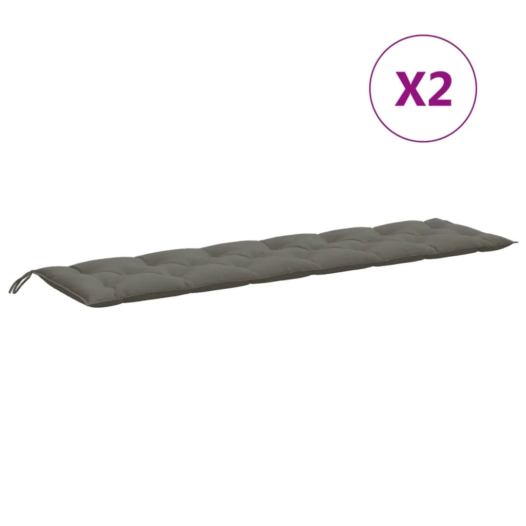 Cuscini Panca Giardino 2pz Grigio Scuro MÃ©lange 200x50x7 cm