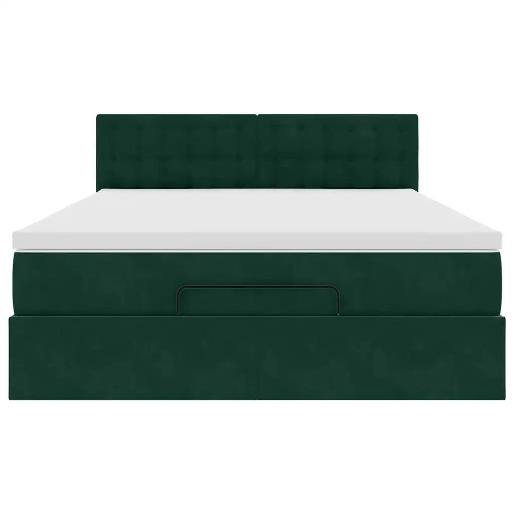 Struttura Letto Pouf con Materasso 140x200 cm in Velluto 3311924