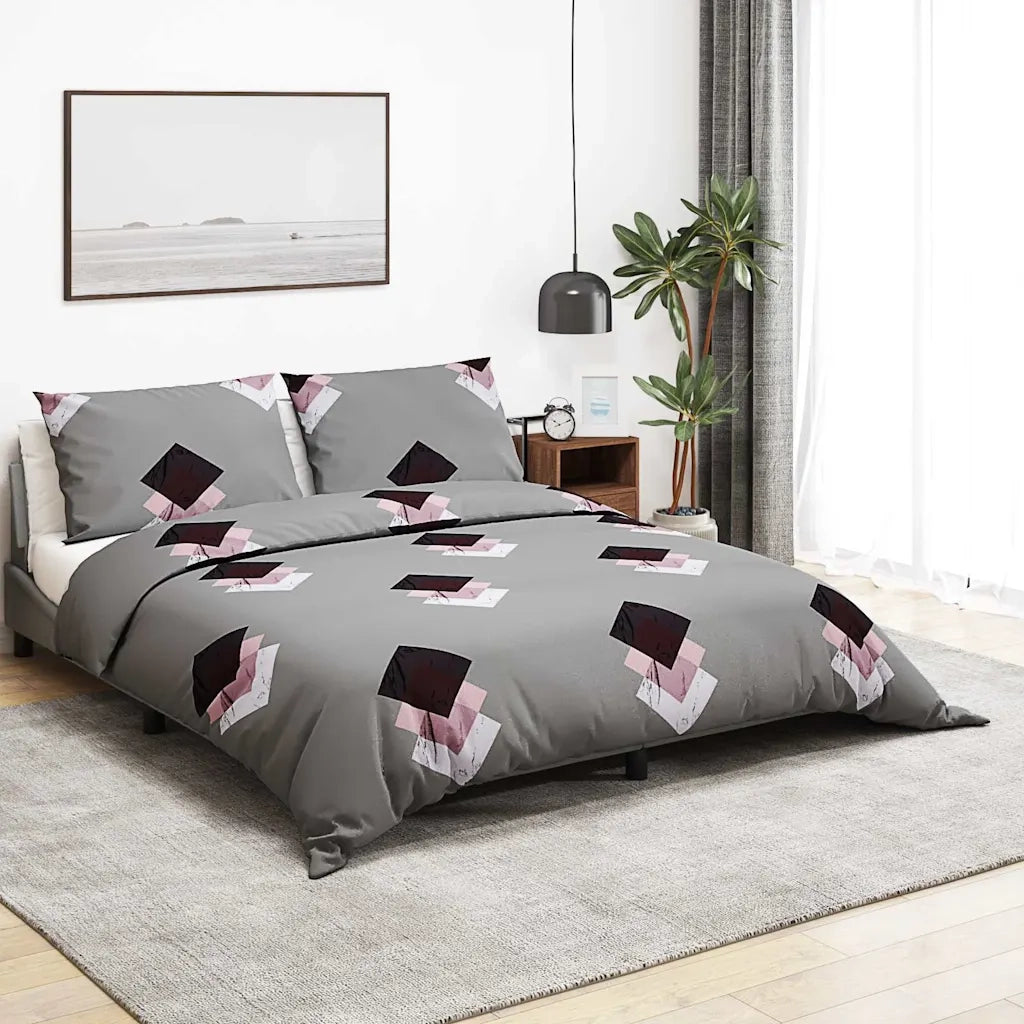 Set Copripiumino Grigio 135x200 cm in Cotone CFW5614390