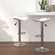 Sgabelli da Bar Bianchi 2 pz Acciaio Cromato e Pelle Sintetica cod mxl 57291