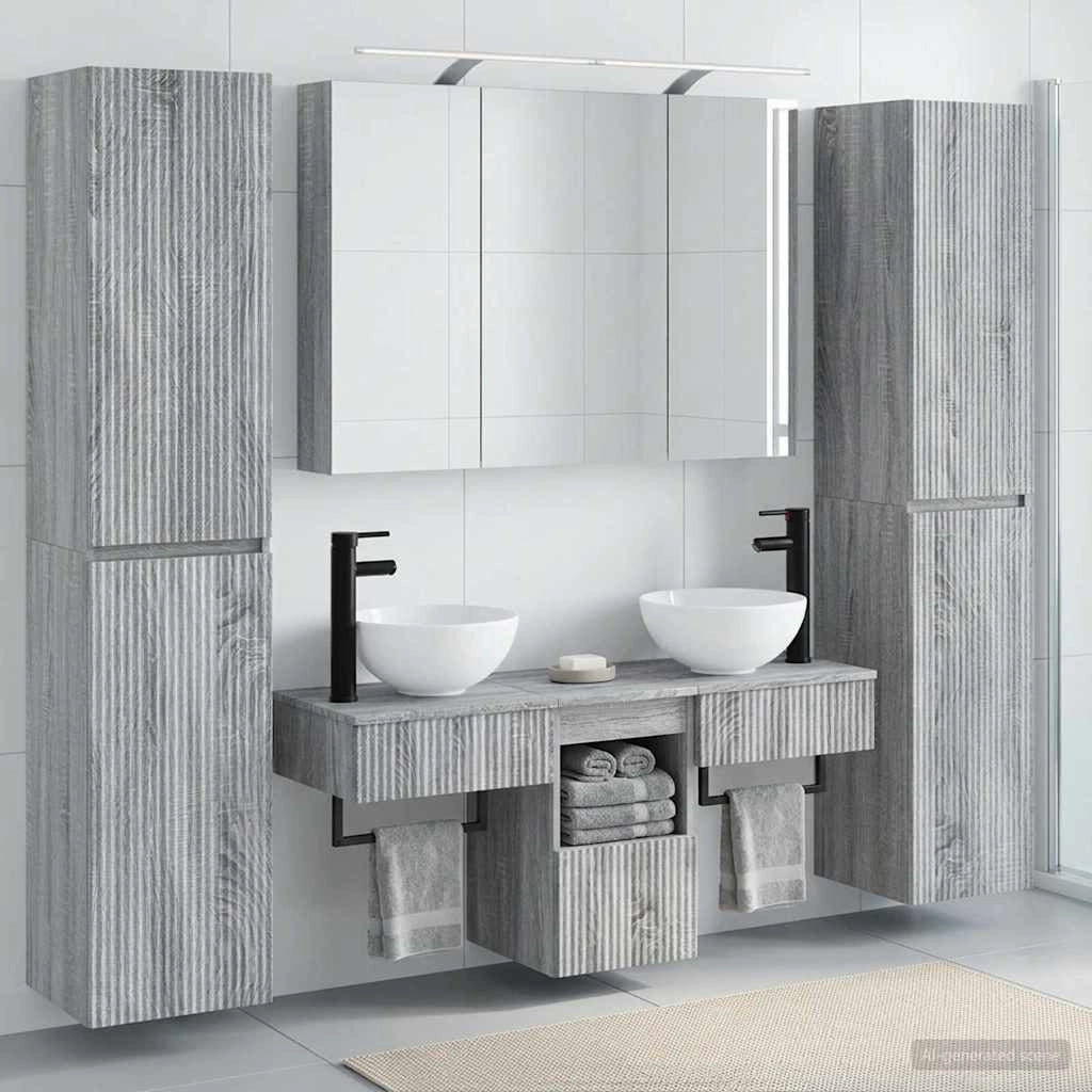 Set di mobili per il bagno 6 pz Sonoma grigio 3407180