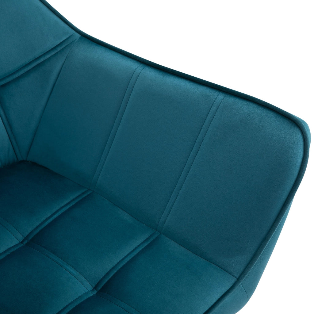 Poltrona Scandinava in Velluto e Legno ¨C Zephmum ¨C Petrolio 67x61.5x71cm