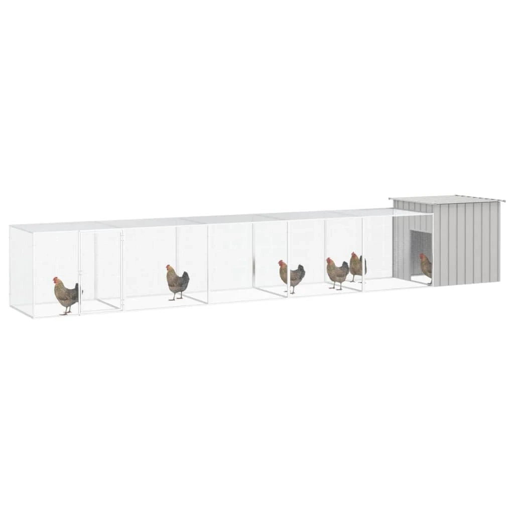 Gabbia per polli 600 x 91 x 100 cm acciaio zincato grigio 02_0041660