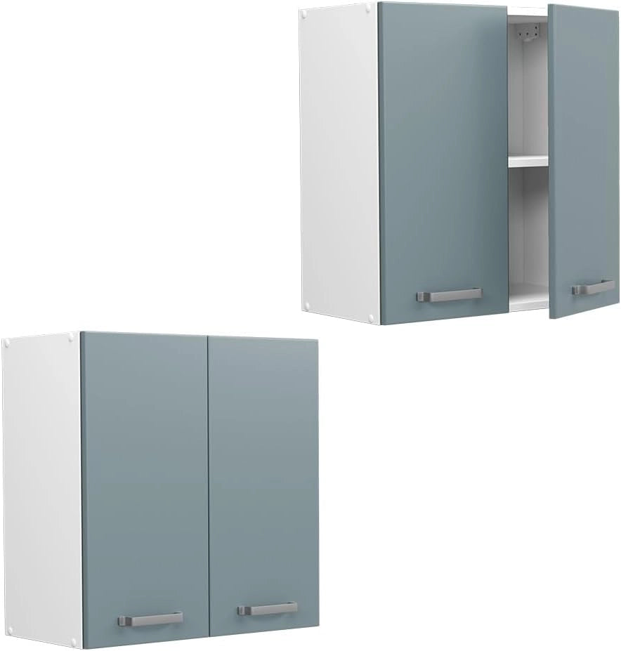 Pensile da cucina R-Line, Grigio-blu, 60 cm, per la libera combinazione all'interno di sistemi cucina modulari