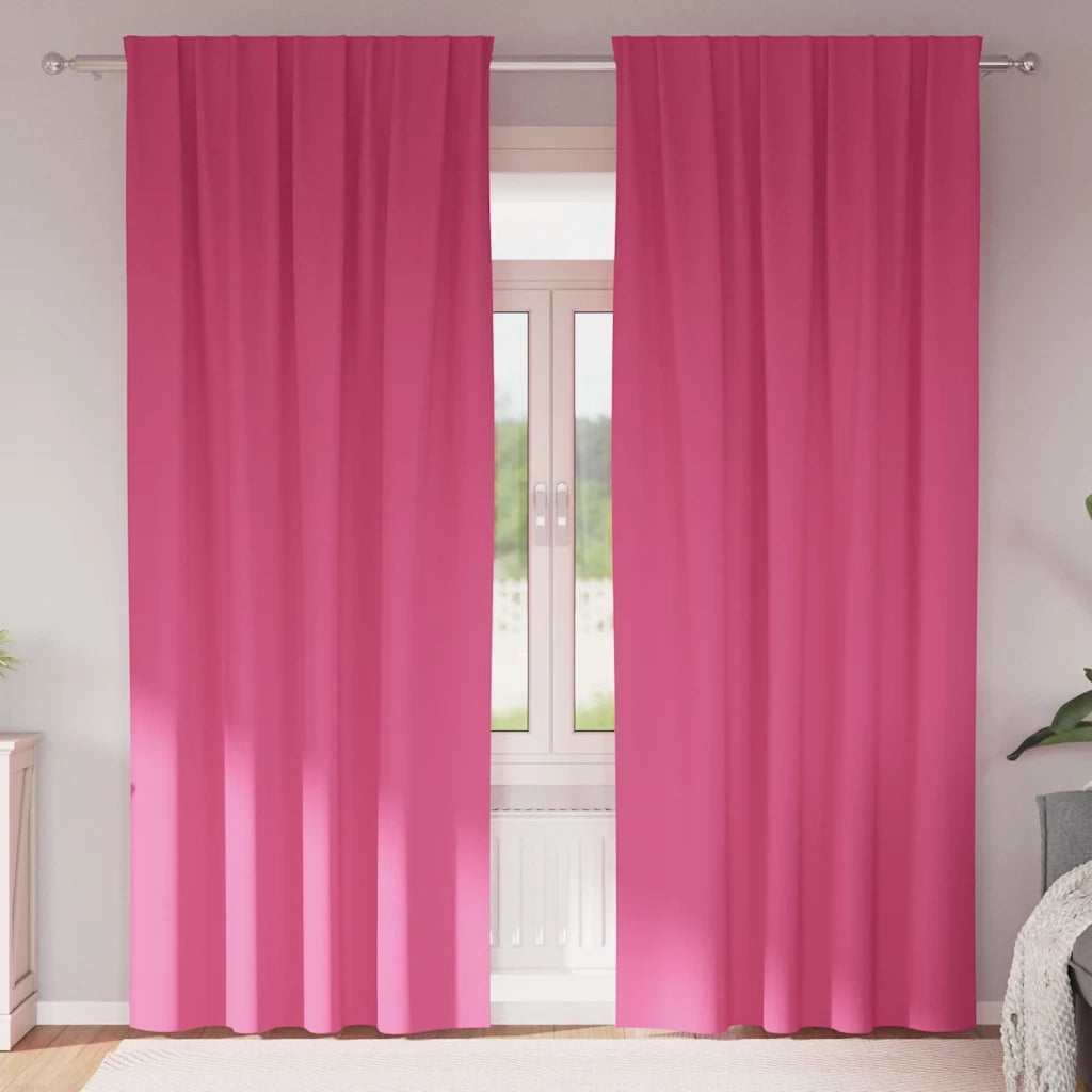 Tende Blackout con Anelli 2 pcs Rosa Vivo 260 x 140 cm 4107517