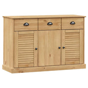 Buffet credenza cassettiera armadio mobile contenitore organizer per cucina soggiorno salotto con cassetti 113 x 40 x 75 cm legno massello di pino marrone 02_0030133