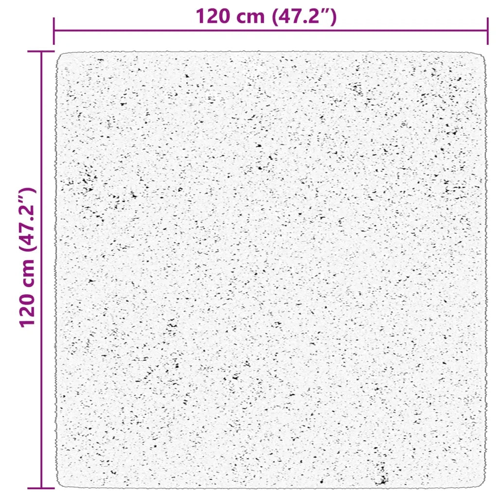 Tappeto a Pelo Corto HUARTE Morbido e Lavabile Crema 120x120 cm 375037