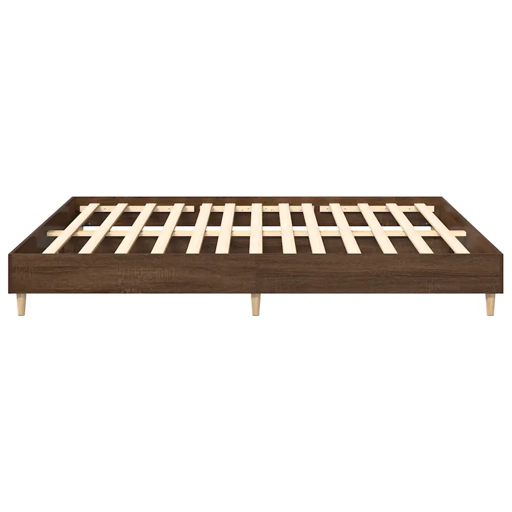 Giroletto senza Materasso-Struttura Letto Rovere Marrone 200x200 cm Truciolato 691978