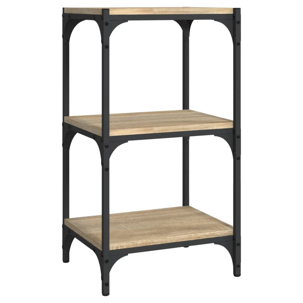 Libreria-Scaffale per Libri-Mobile di Stoccaggio Rovere Sonoma 40x33x70,5cm Legno Multistrato e Acciaio
