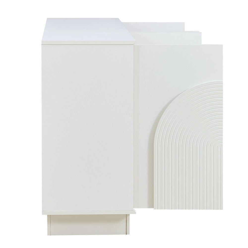 Credenza Moderna con Ante ¨C MINIMAL ¨C Bianco Opaco, MDF, 160 cm
