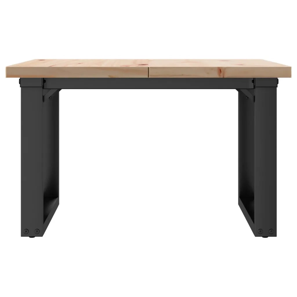 Tavolino Salotto Telaio a O 60x60x40,5cm Legno Pino e Acciaio 3282726
