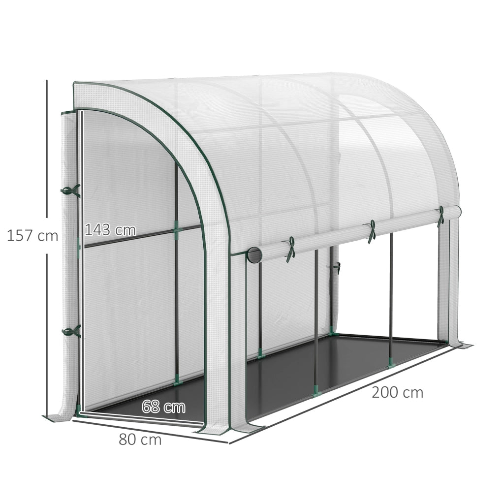 SERRA da parete 300x80x157 cm in plastica bianca con porta avvolgibile