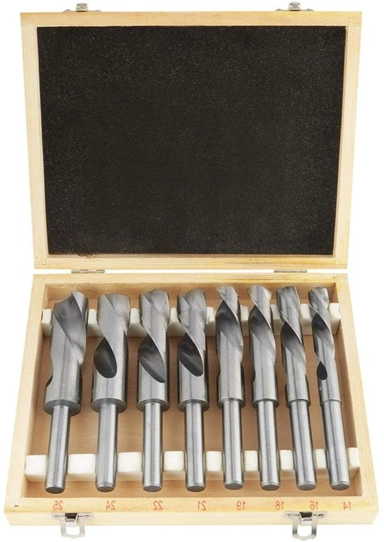 Set di Forbici a Spirale Professionale HSS 8 pezzi - Bianco, 14mm, 16mm, 18mm, 19mm, 21mm, 22mm, 24mm, 25mm