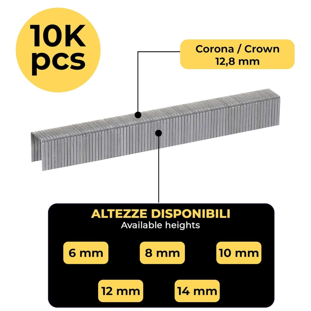 Bostitch Stanley Serie 80 Graffe, 12.8mm Corona, Ferro Zincato 8mm - Scatola di Punti Metallici - Durabili ed Efficienti