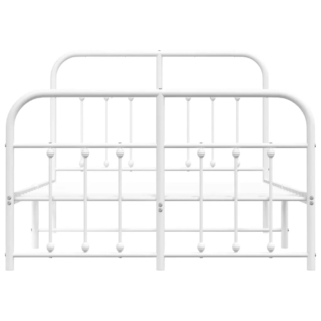 Giroletto con Testiera e Pediera-Struttura Letto Metallo Bianco 120x200 cm 218014