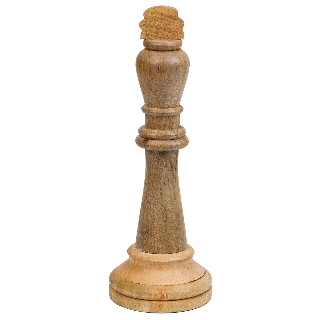 Pezzo degli scacchi del Re in legno di mango marrone d15,5x40h cm