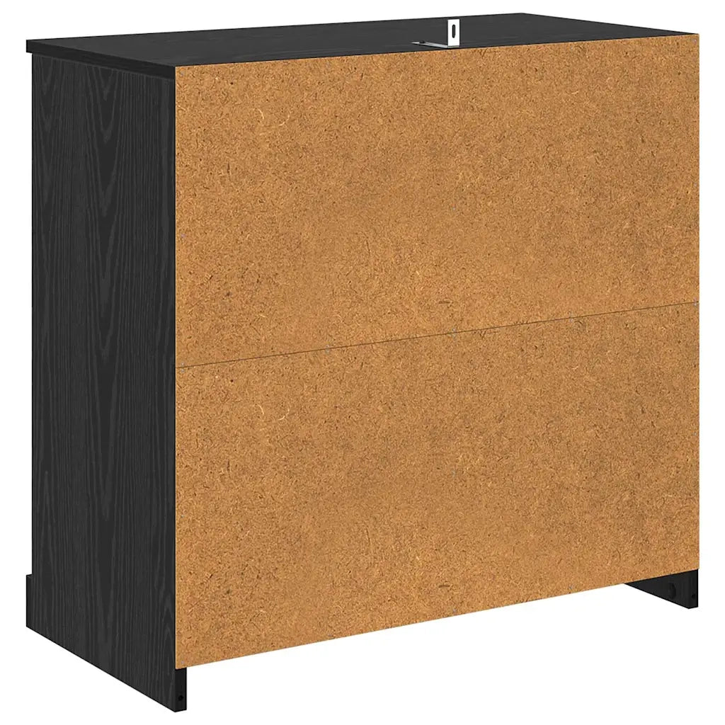 Credenza-Buffet-Armadio da cucina Rovere Nero 70 x 35,5 x 67,5 cm Legno multistrato 771314