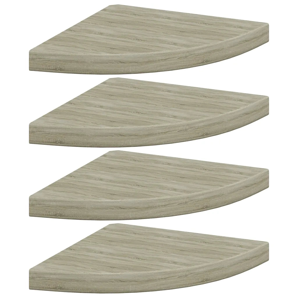 Scaffali Angolari a Parete 4 pz Rovere 35x35x3,8 cm in MDF 323927