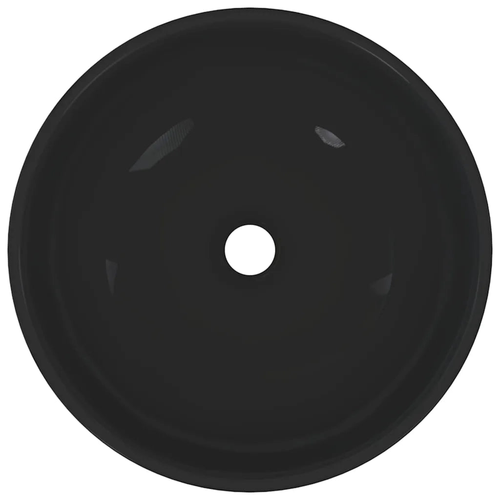 Lavandino Ø28x10 cm in Ceramica Nero Lucido 42000315