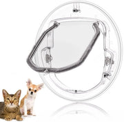 Portale per cani con microchip - Portale interno per porte - Portale per piccoli cani - 4 modalità di blocco - Design trasparente - Riduzione del rumore con striscia a setole - Portale per animali domestici
