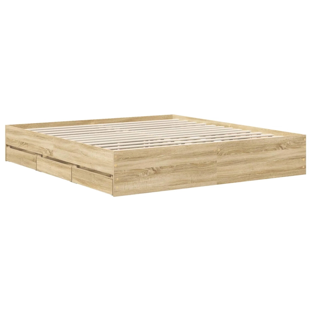 Struttura del letto con cassetto Rovere Sonoma 180 x 200 cm 3412159