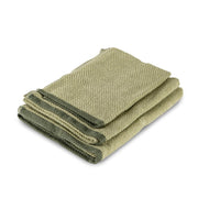 Set Asciugamani Bagno 3 Pezzi in Cotone 100% 430 GSM, Telo Doccia 70x140 cm, Asciugamano Viso 50x100 cm e Ospite 40x50 cm, Effetto Popcorn Morbido e Assorbente OlivaChiaro-OlivaScuro