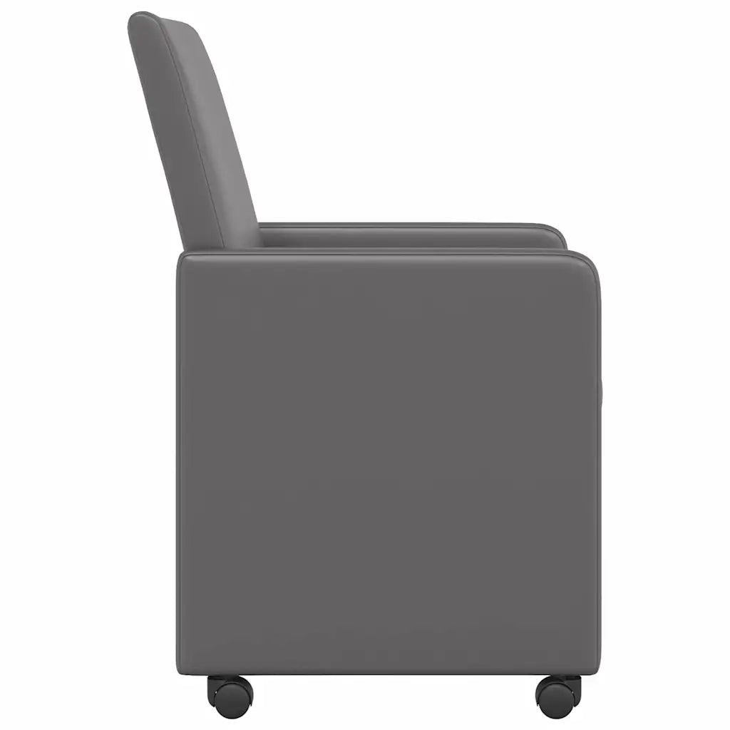 Sedie da Pranzo con Ruote 2 pcs Grigio 57 x 66 x 94 cm 42017819