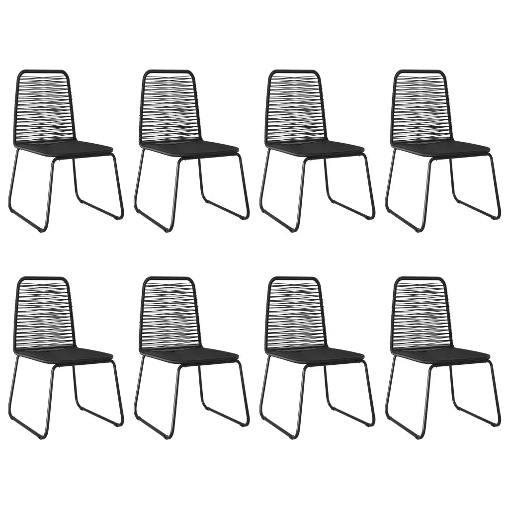 Set da Pranzo da Giardino 9 pz in Rattan PVC Nero e Marrone 3060129