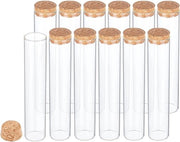 Set di flaconi di reazione in vetro 60mm - 12 pezzi - con tappo in gomma - adatti per laboratorio/hobby - riciclabili e decorativi - articoli in vetro per laboratorio