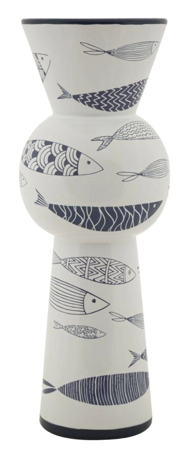 Vaso Ceramica Fish Tall Ø14x38,5 cm in Ceramica Multicolor
