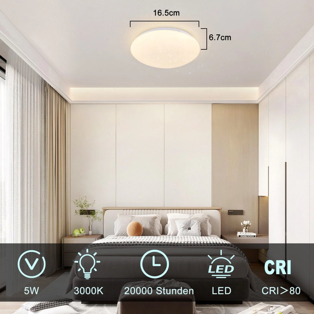 ZMH Lampada da soffitto LED 2 pezzi 5W 3000K bianco caldo per camera cucina corridoio bambino