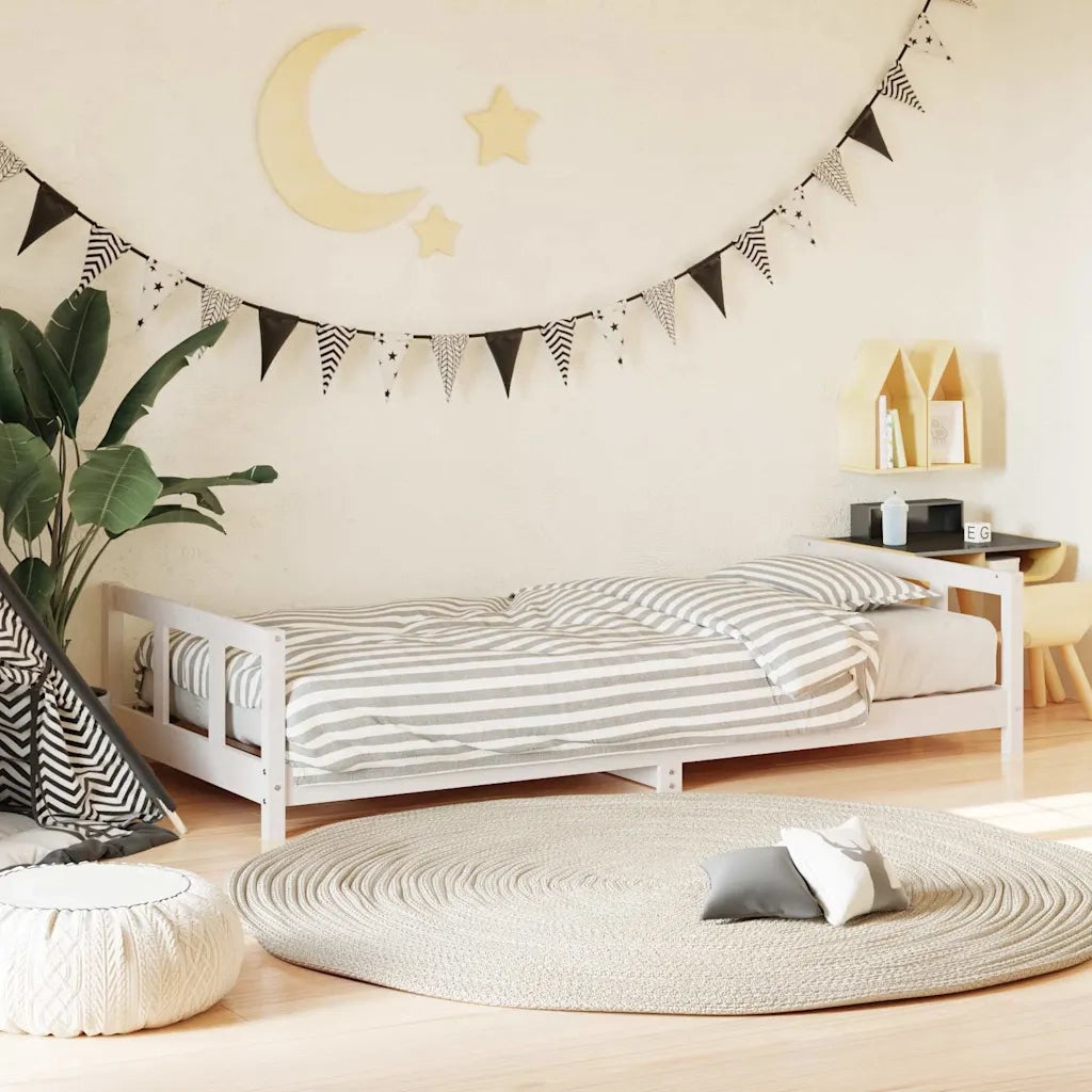 Giroletto per Bambini-Struttura Letto Bambini Bianco 90x200cm in Legno Massello di Pino 569720