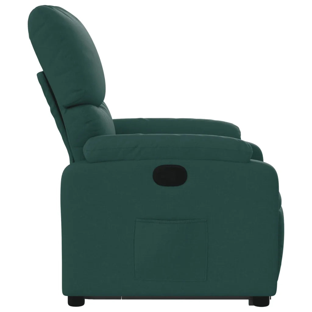 Poltrona Alzapersona Reclinabile Verde Scuro in Tessuto 3204830