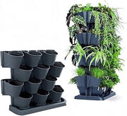 Coltivazione Verticale con Sistema d'Acqua - Coltivazione Verticale - 12 Cassetti - Cassa per Piante - Torre per Piante - Cassette per Coltivazione - Cassa per Coltivare - 68 x 55 cm