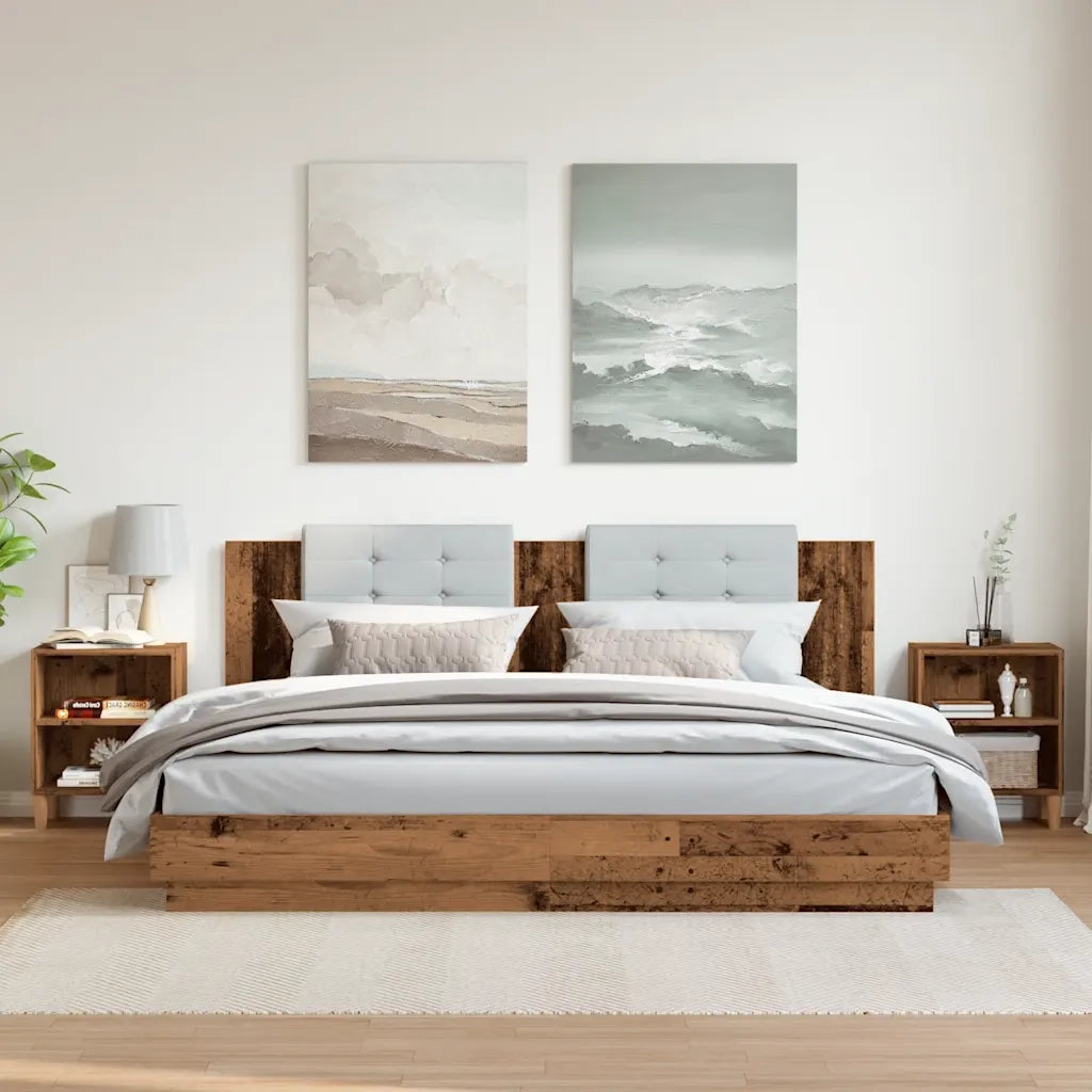Comodini 2 pz Legno Vecchio 40x30x50 cm in Legno Multistrato 856417