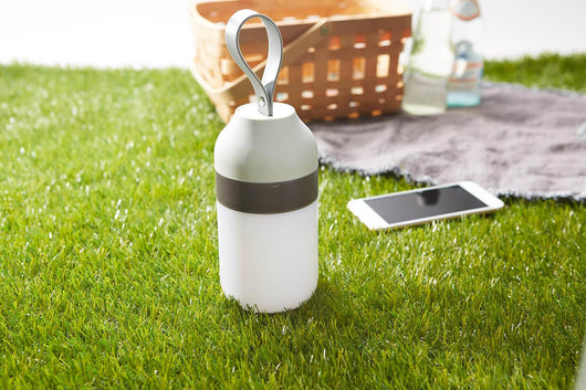 Altoparlante Bluetooth con Lampada LED 7,6x7,6x1,5 cm in Plastica Grigio