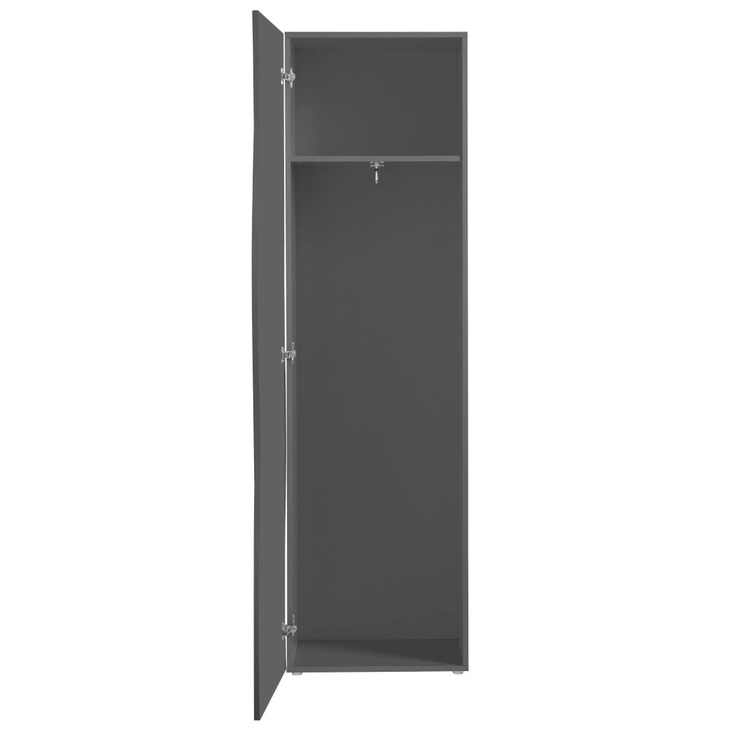 Armadio 1 Anta Onda 63x40x187,2 cm Finitura in Melamina Antracite Opaco