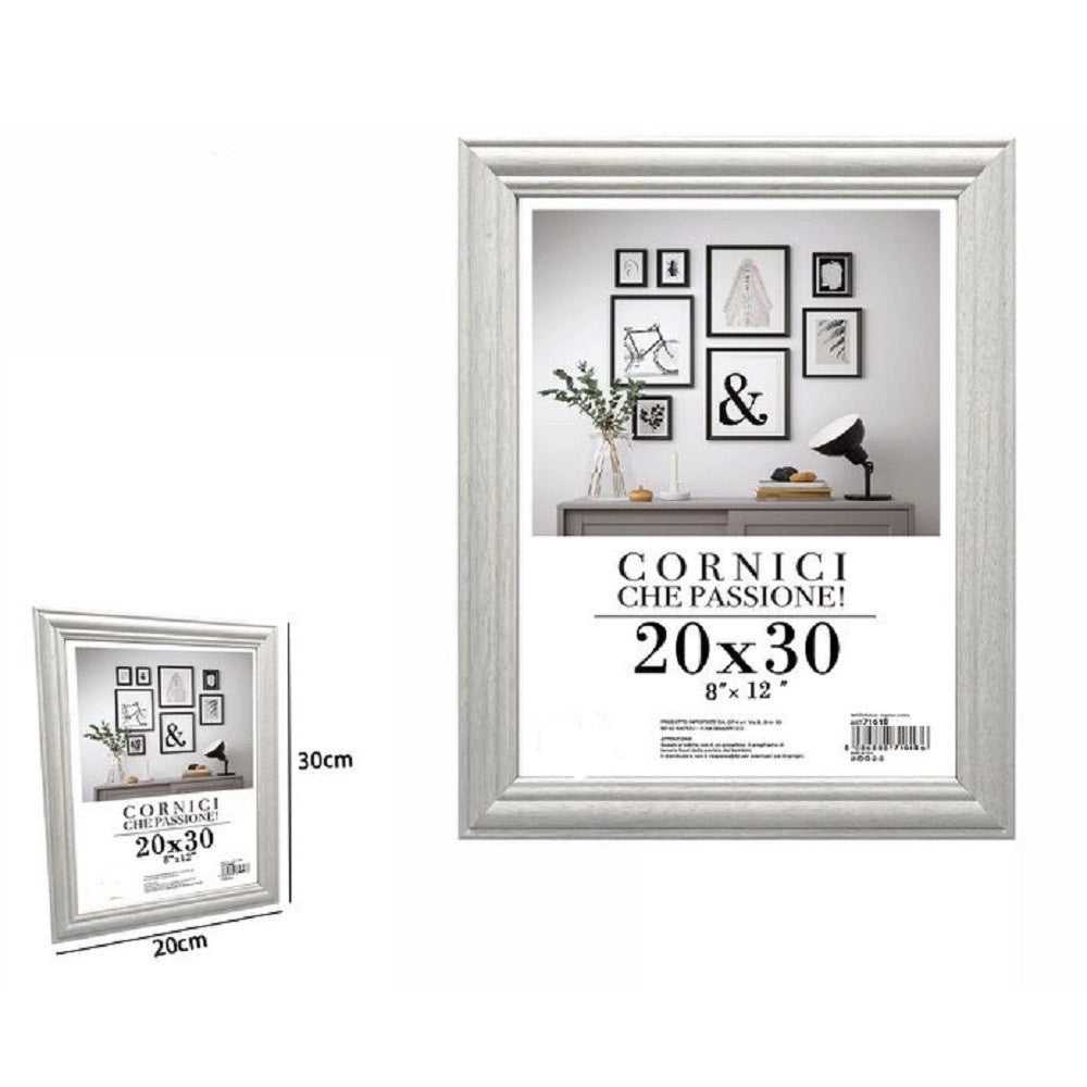 Trade Shop - Cornice Fotografie Quadri Tele Poster Portafoto 20 X 30 Cm Modello Silver 71618 -
