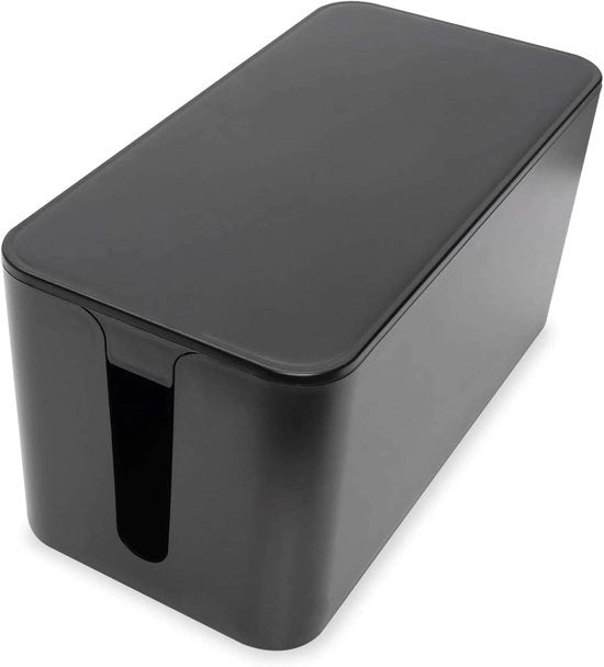 Cassetta di cavi con vani di ventilazione e fondo antiscivolo - dimensioni 407/134/154 mm (bianco/nero)