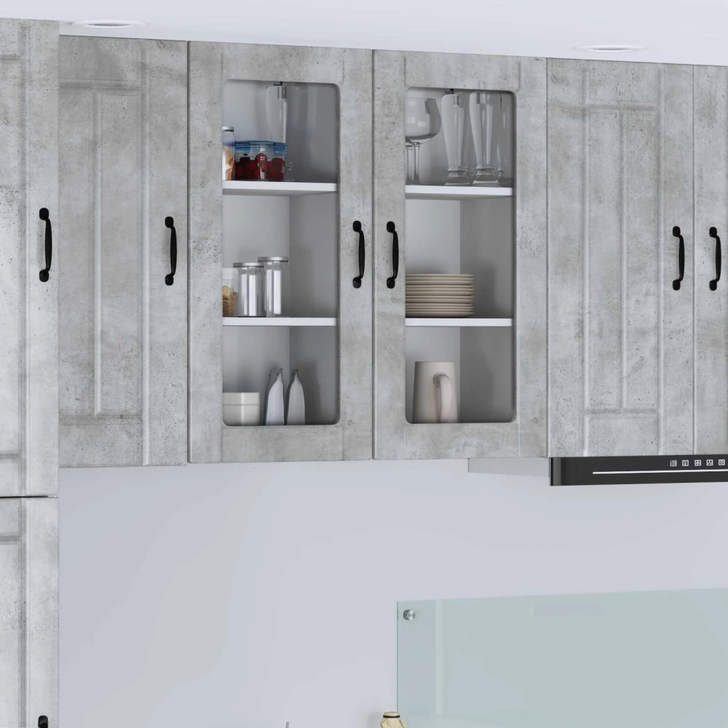 Mobile da cucina 2 pz-Set di 2 Armadio da cucina Grigio cemento 40 x 31 x 80 cm 248189