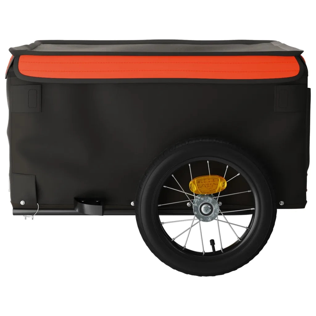 Rimorchio da Bici Nero e Arancione 30 kg in Ferro 94075