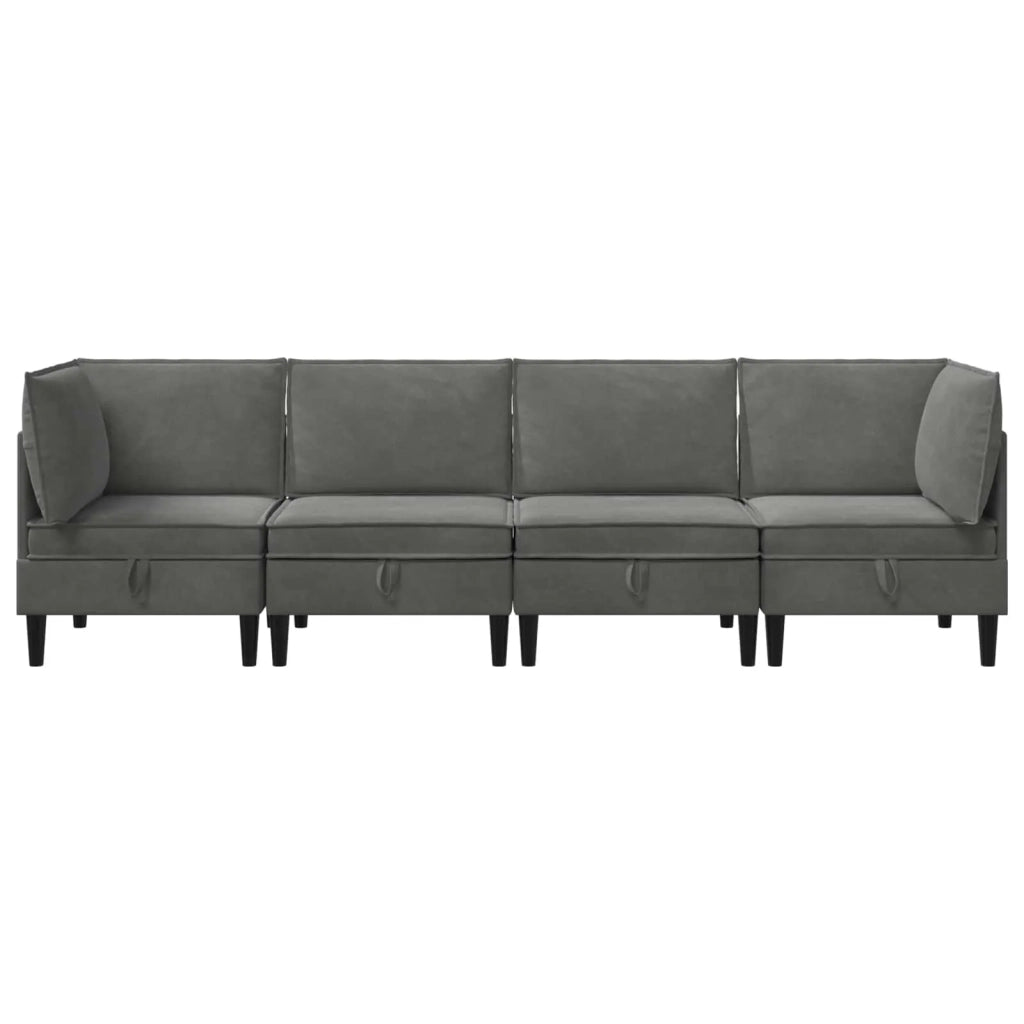 Set di mobili per il soggiorno 4 pcs Grigio Scuro Velluto 3413734