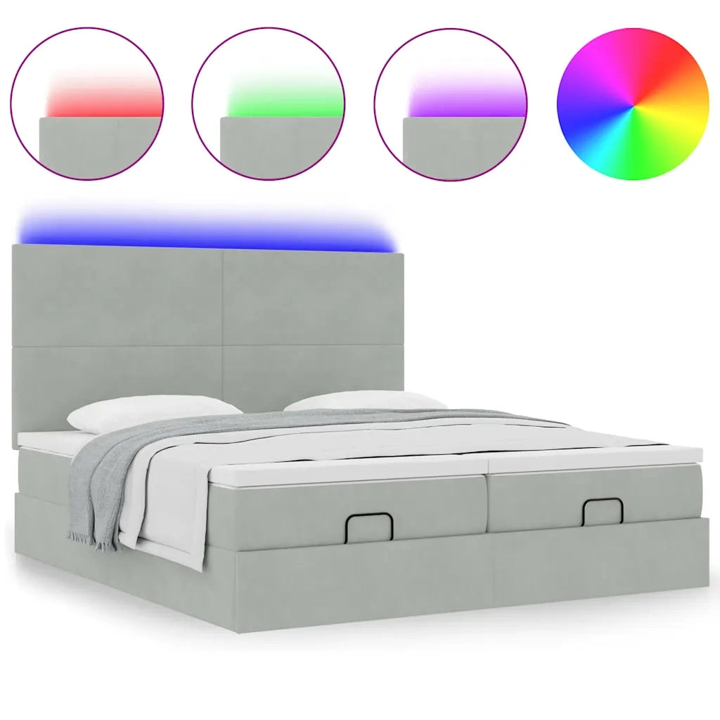 Struttura Letto Pouf con Materassi 200x200 cm Velluto 3314609