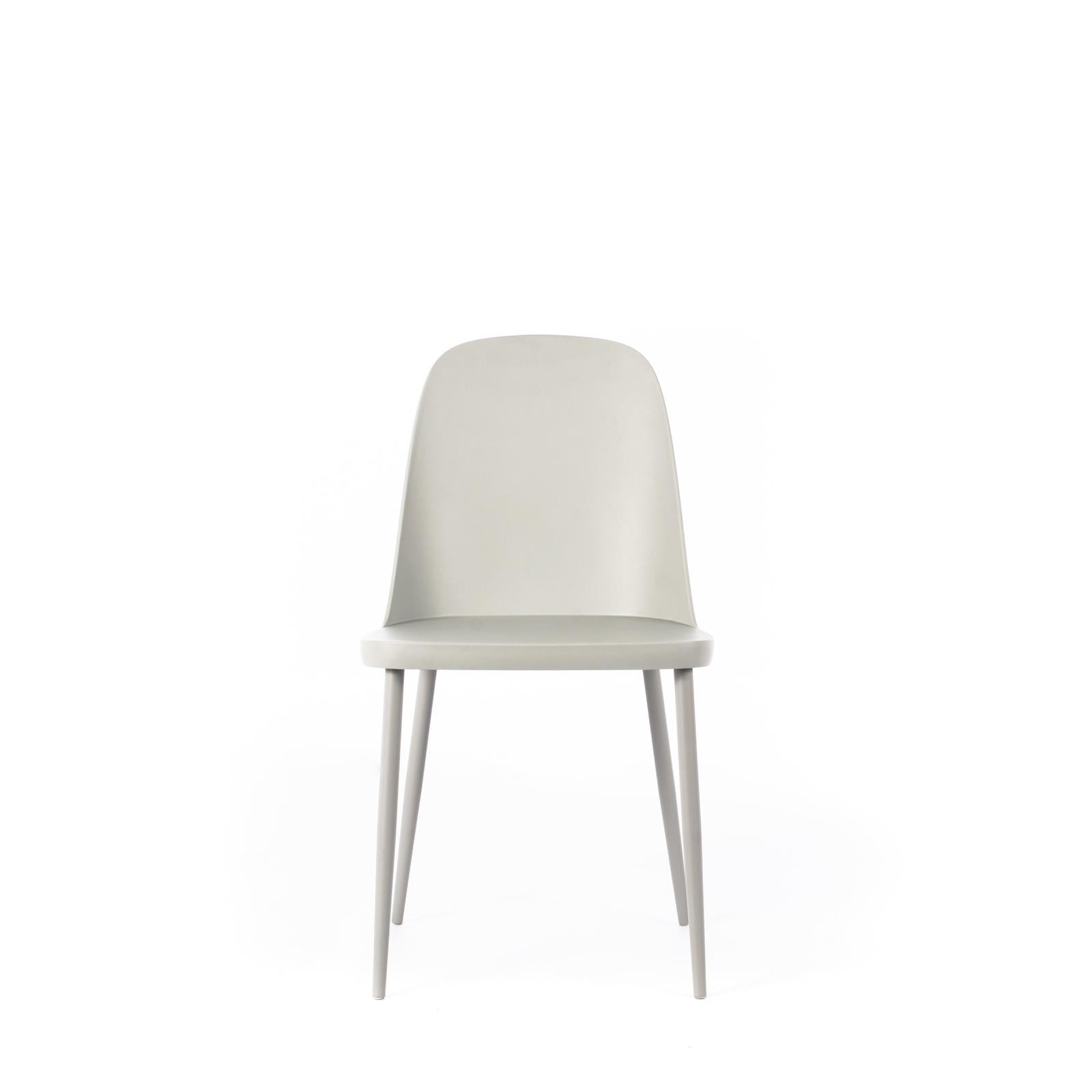 Set 4 Sedie 46x55xH80 cm in Polipropilene Tamara Grigio Chiaro