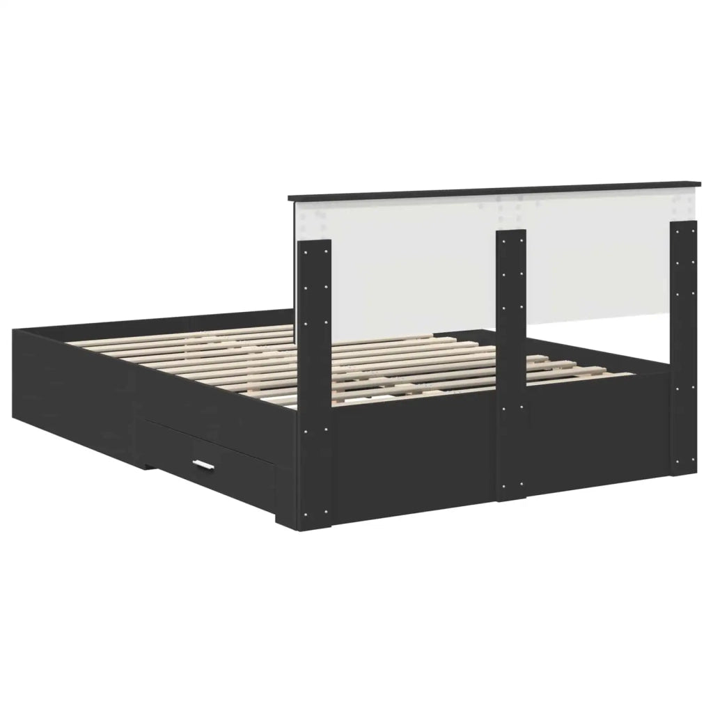 Struttura del letto Nero 140 x 190 cm Legno multistrato 3410896