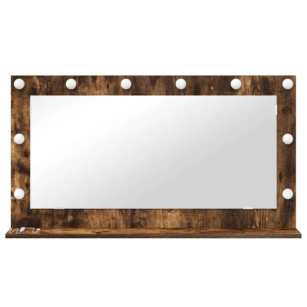 Specchio da Vanità Rovere fumé 100 x 55 x 18 cm Rettangolare 868305
