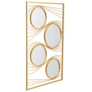 Specchio da parete rettangolare in metallo dorato 61x96x2