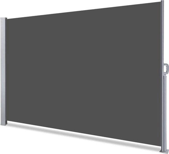 Scheletro di protezione per balcone giardino e terrazza - protezione da vento e acqua - ombreggiamento 140 x 300 cm - schermo di protezione a rullo in grigio