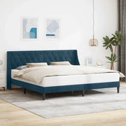 Struttura del letto con testiera Blu 180 x 200 cm Velluto